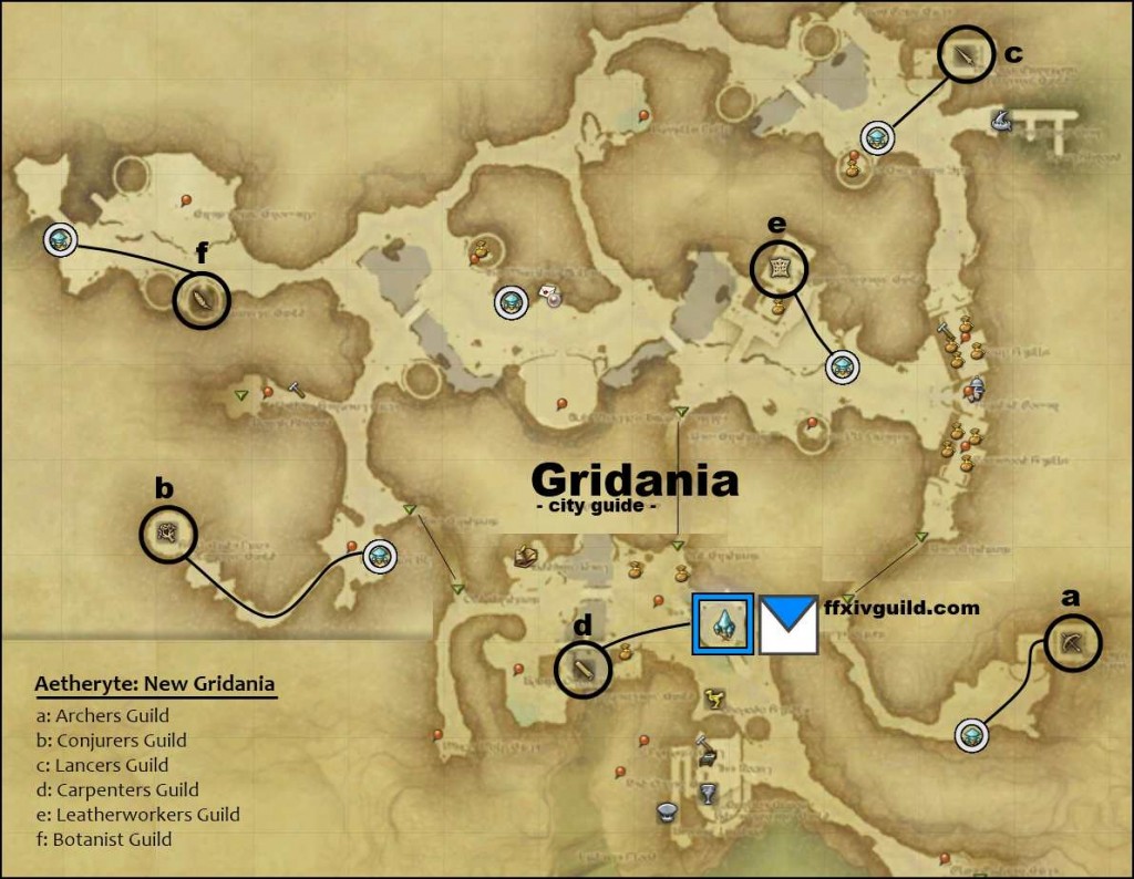 FFXIV A Realm Reborn ARR Gridania Map.