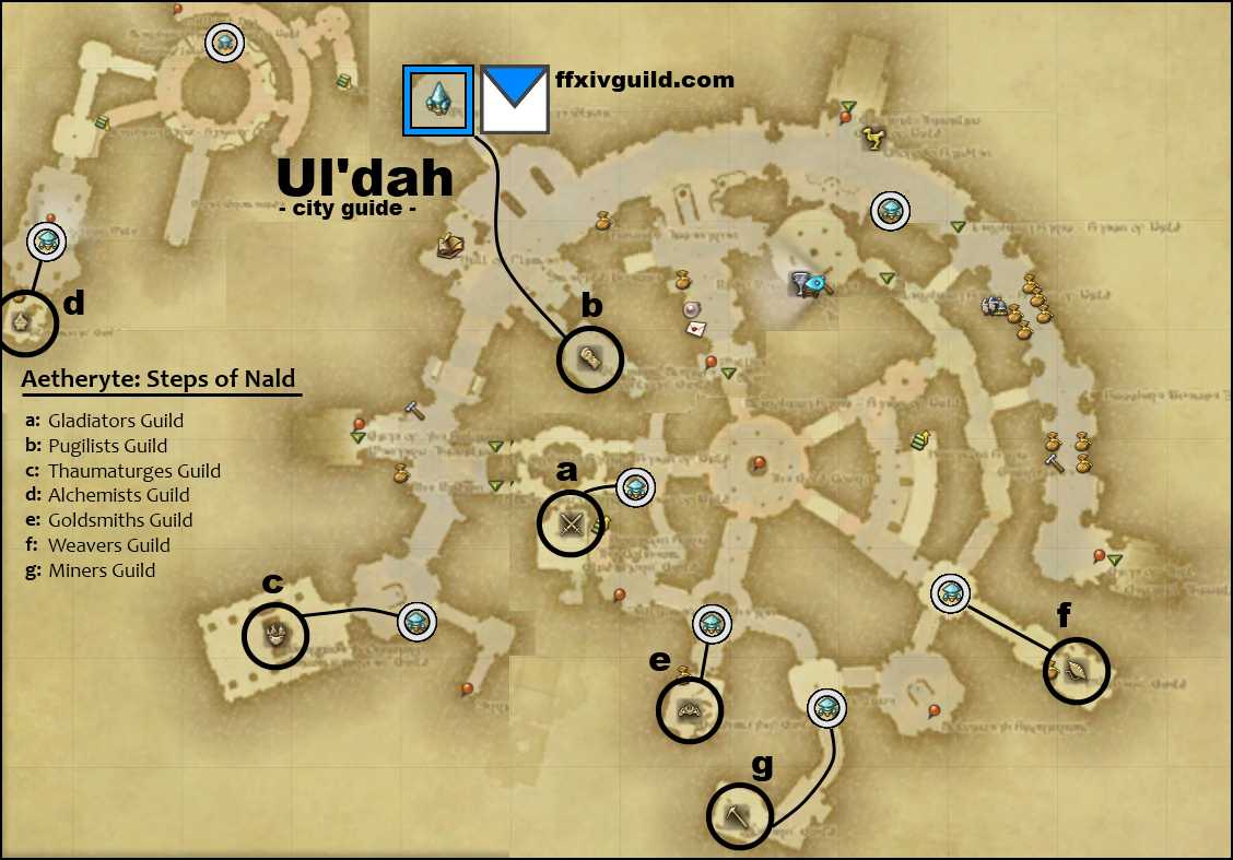 FFXIV A Realm Reborn ARR Uldah Map