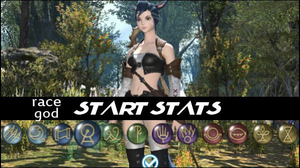 FFXIV ARR Racial Stats and God stats guide.