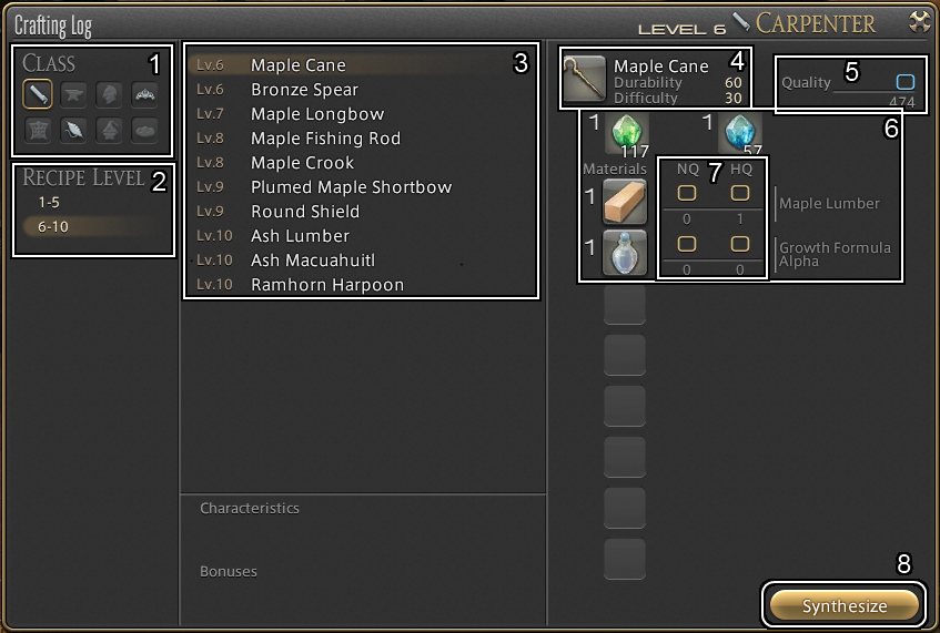 ARR Crafting Log UI