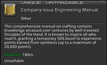 ffxiv arr reborn crafting guide engineering manual