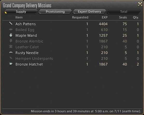 ffxiv arr reborn crafting leveling guide delivery missions