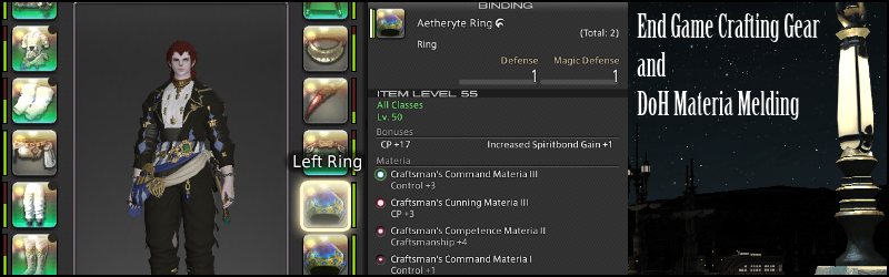 crafting gear and maximum materia melding for crafters ffxiv arr