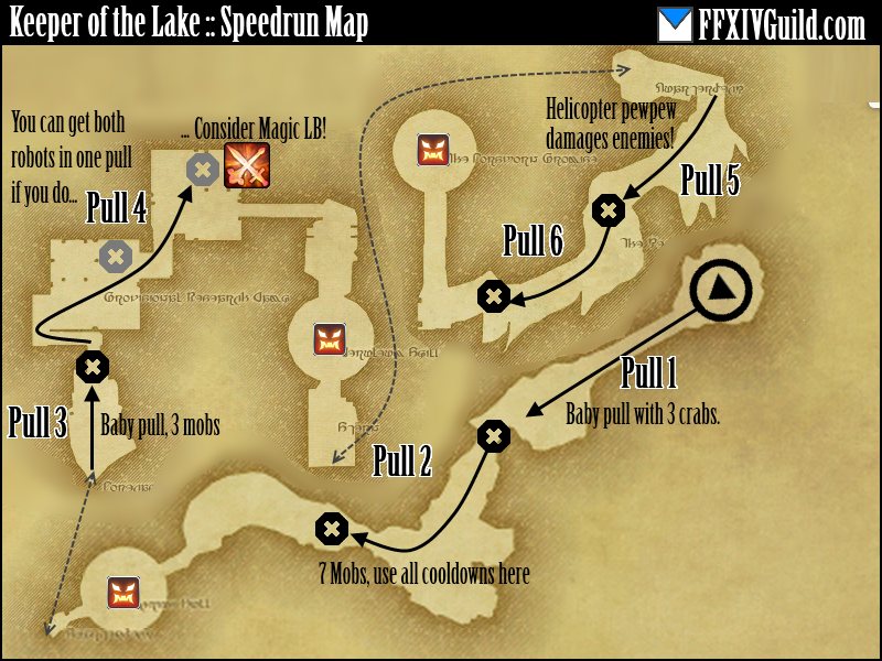 keeper of the lake kotl speedrun map ffxiv