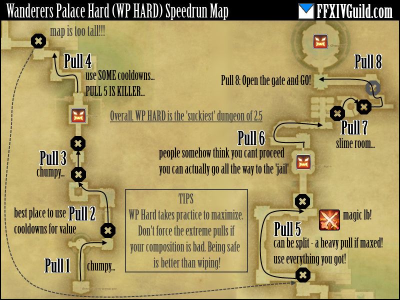 wanderers palace hard mode wphm speedrun map ffxiv
