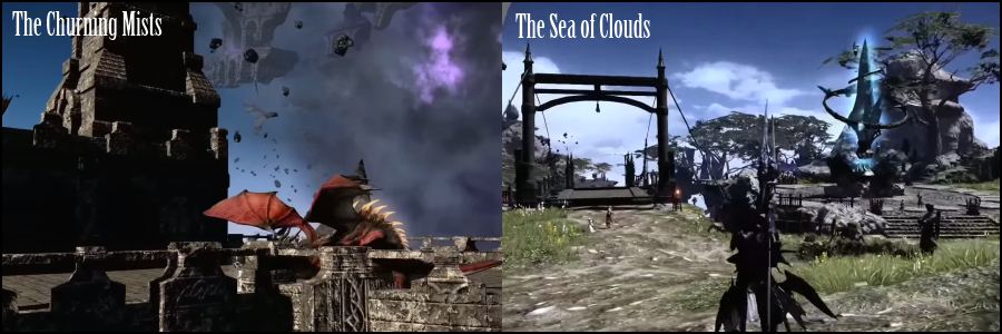 heavensward ffxiv new areas the churning mists the sea of clouds