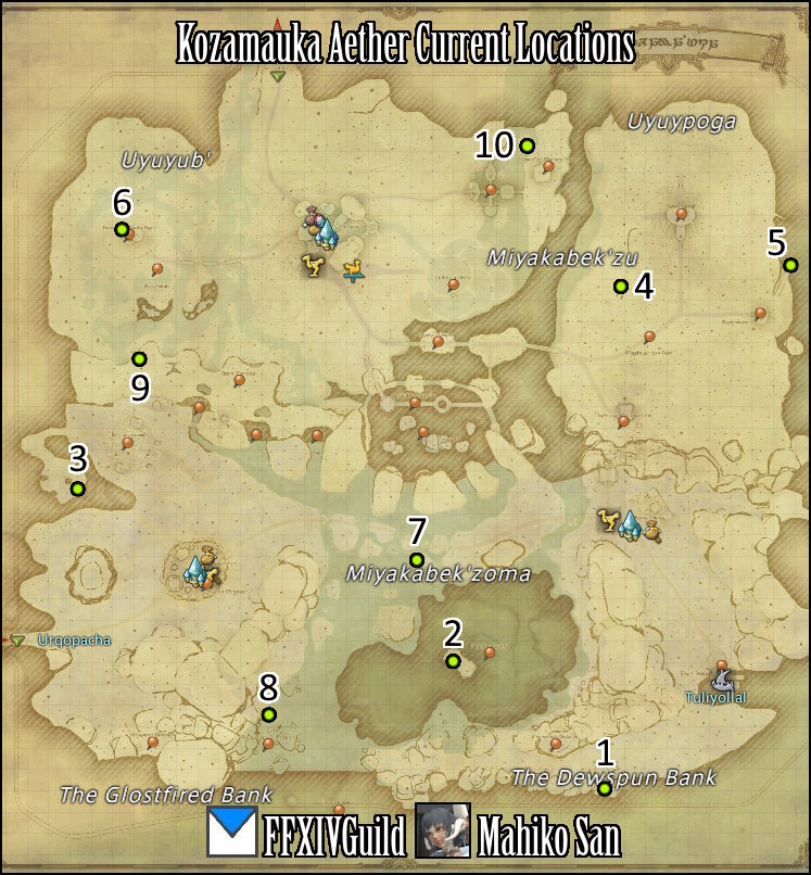 Kozamauka Aether Current Locations Map